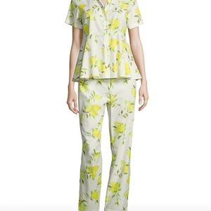Kate Spade Lemon Print Peplum Pajama Set Size L